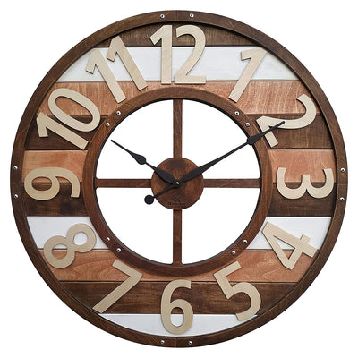 Farmhouse Rustic Wood Wall Clock image 0