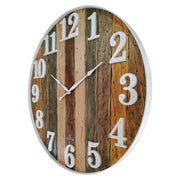 Shiplap with white Rim Large Rustic Wooden Wall Clock image 4