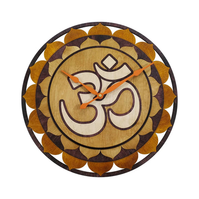Om Handcrafted Wooden Wall Clock for Yoga or Meditation Room image 0