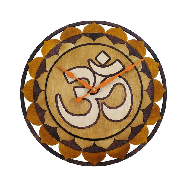 Om Handcrafted Wooden Wall Clock for Yoga or Meditation Room image 0