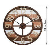 Farmhouse Rustic Wood Wall Clock image 2