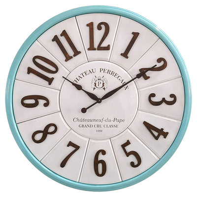 White Vintage Farmhouse Wood Wall Clock image 0