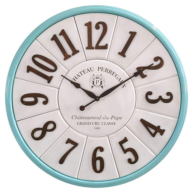 White Vintage Farmhouse Wood Wall Clock image 0