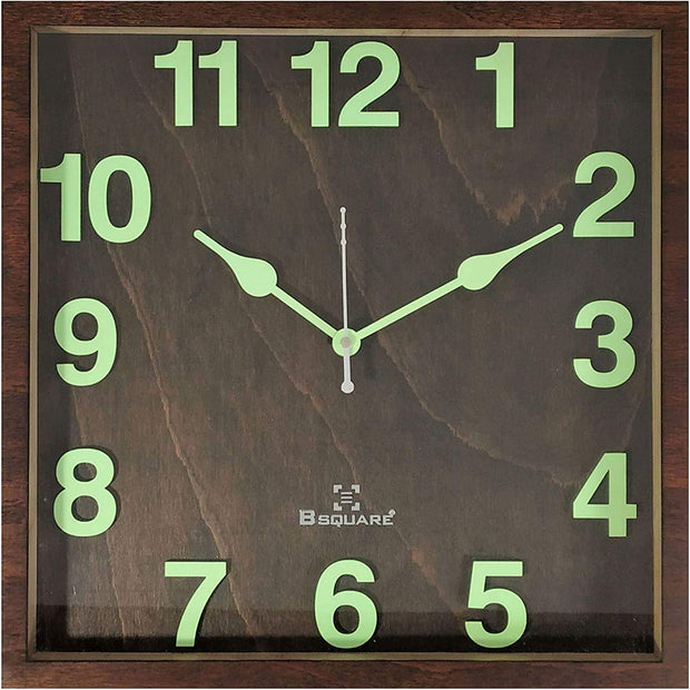 Square Glass Cover Radium Wall Clock image 0