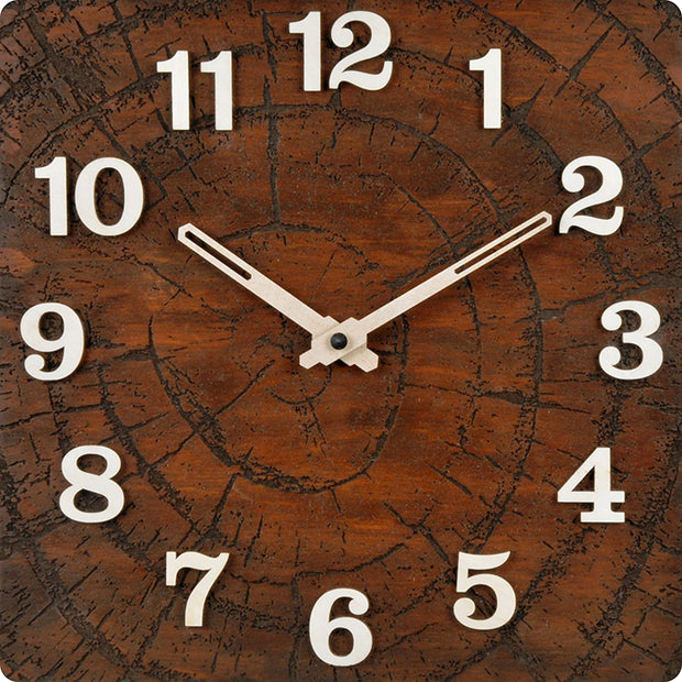 Brown  Wood Handcrafted Wall Clock image 0