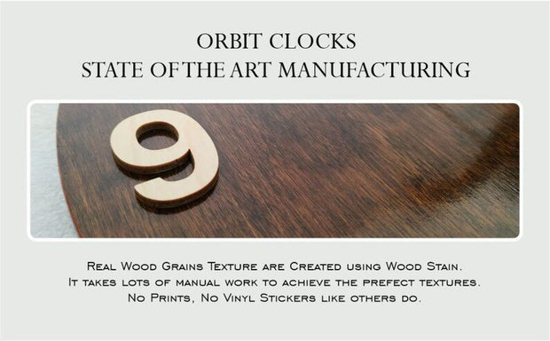 Dark Walnut 12" Round Wall Clock Brown Smooth Glossy Finish image 4